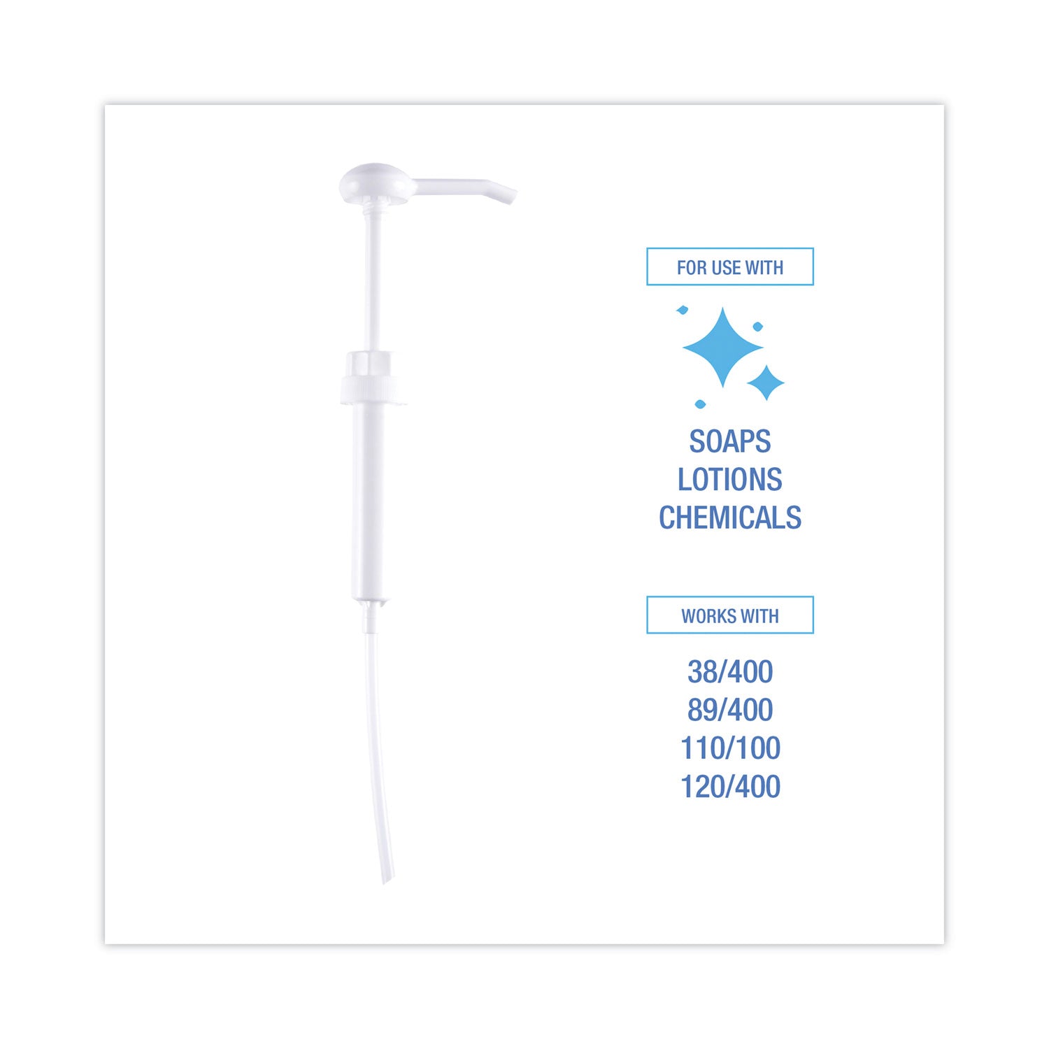 Siphon Pump, 1 oz/Pump, For 1 gal Bottles, Plastic, 12" Tube, White, 12/Carton