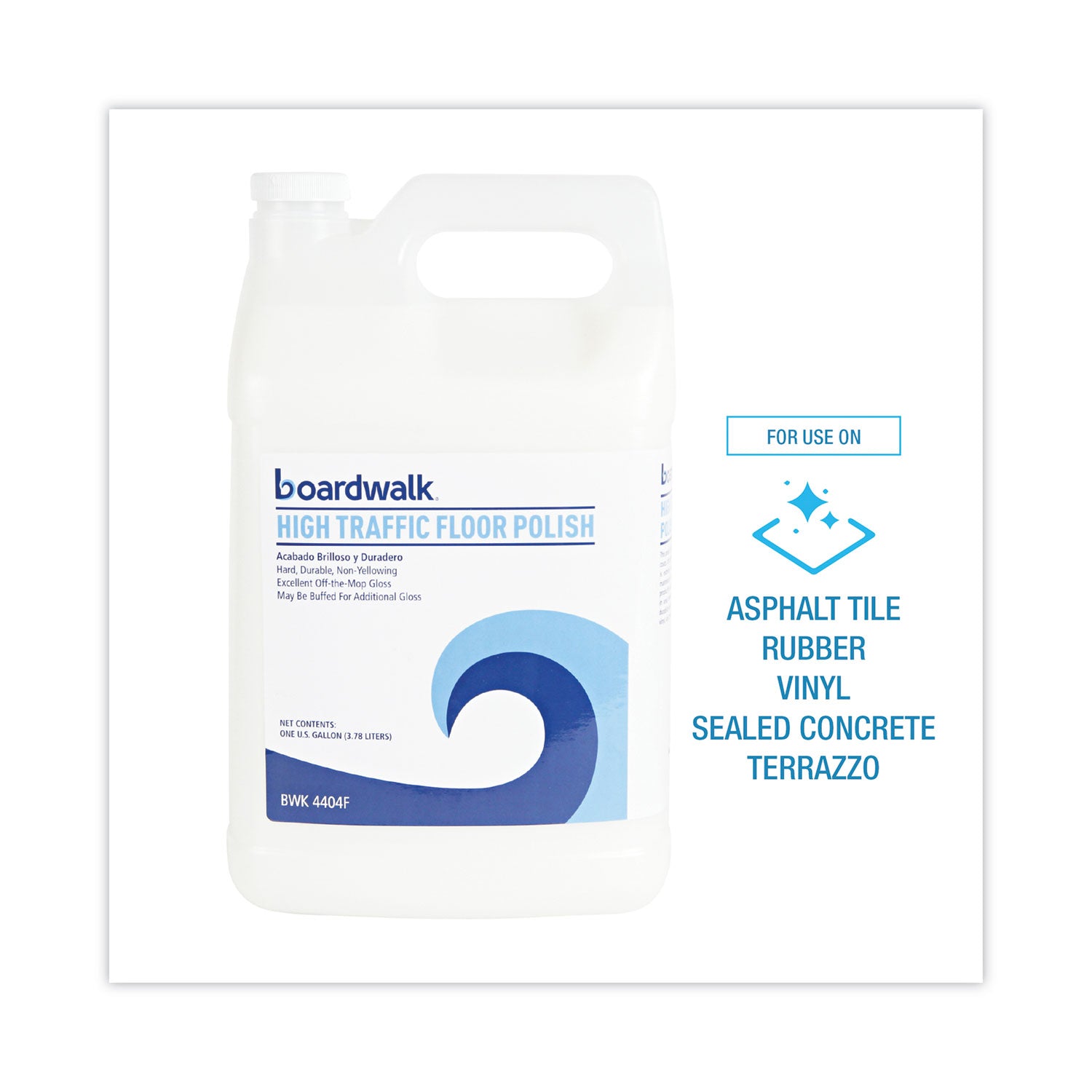 High Traffic Floor Polish, 1 gal Bottle, 4/Carton
