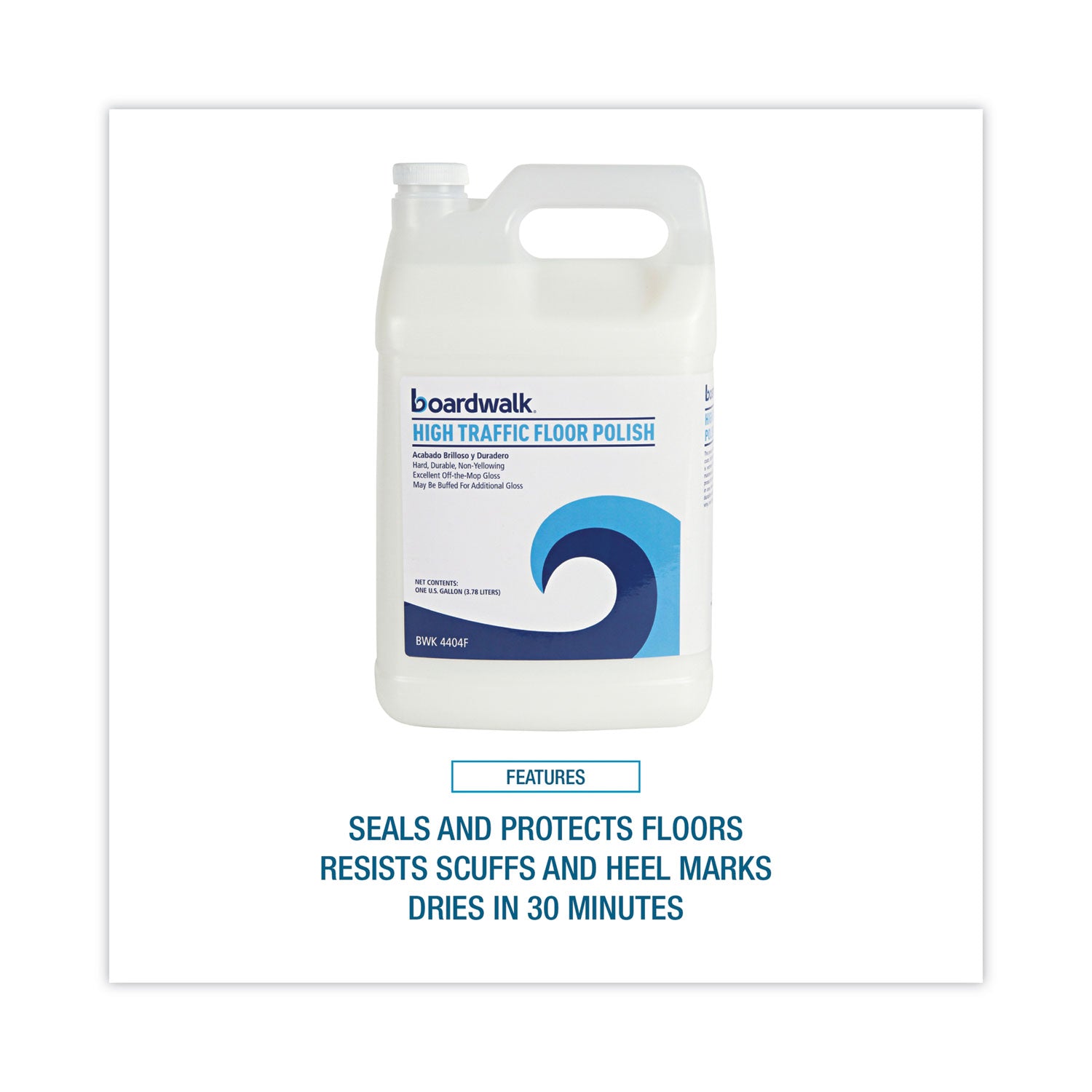 High Traffic Floor Polish, 1 gal Bottle, 4/Carton