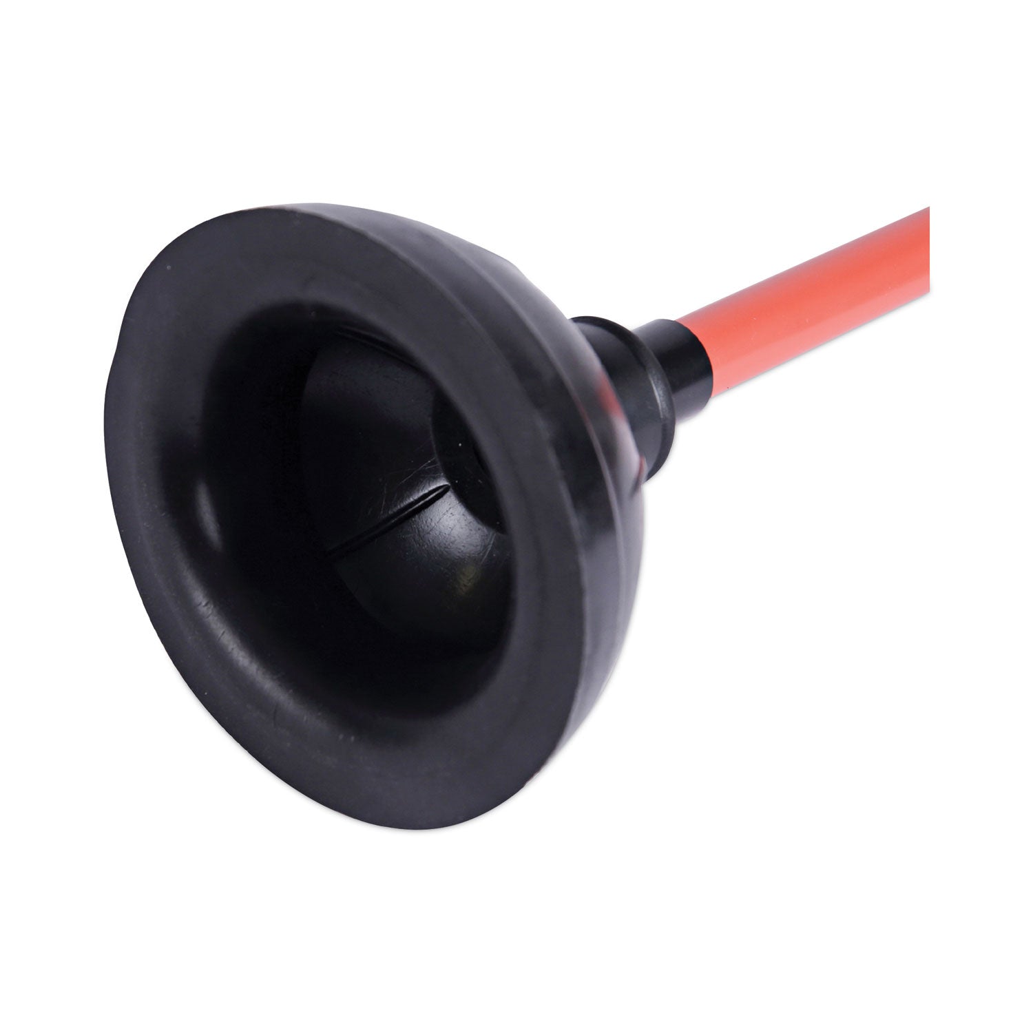 Toilet Plunger, 18" Plastic Handle, 5.63" dia, Red/Black, 6/Carton - 