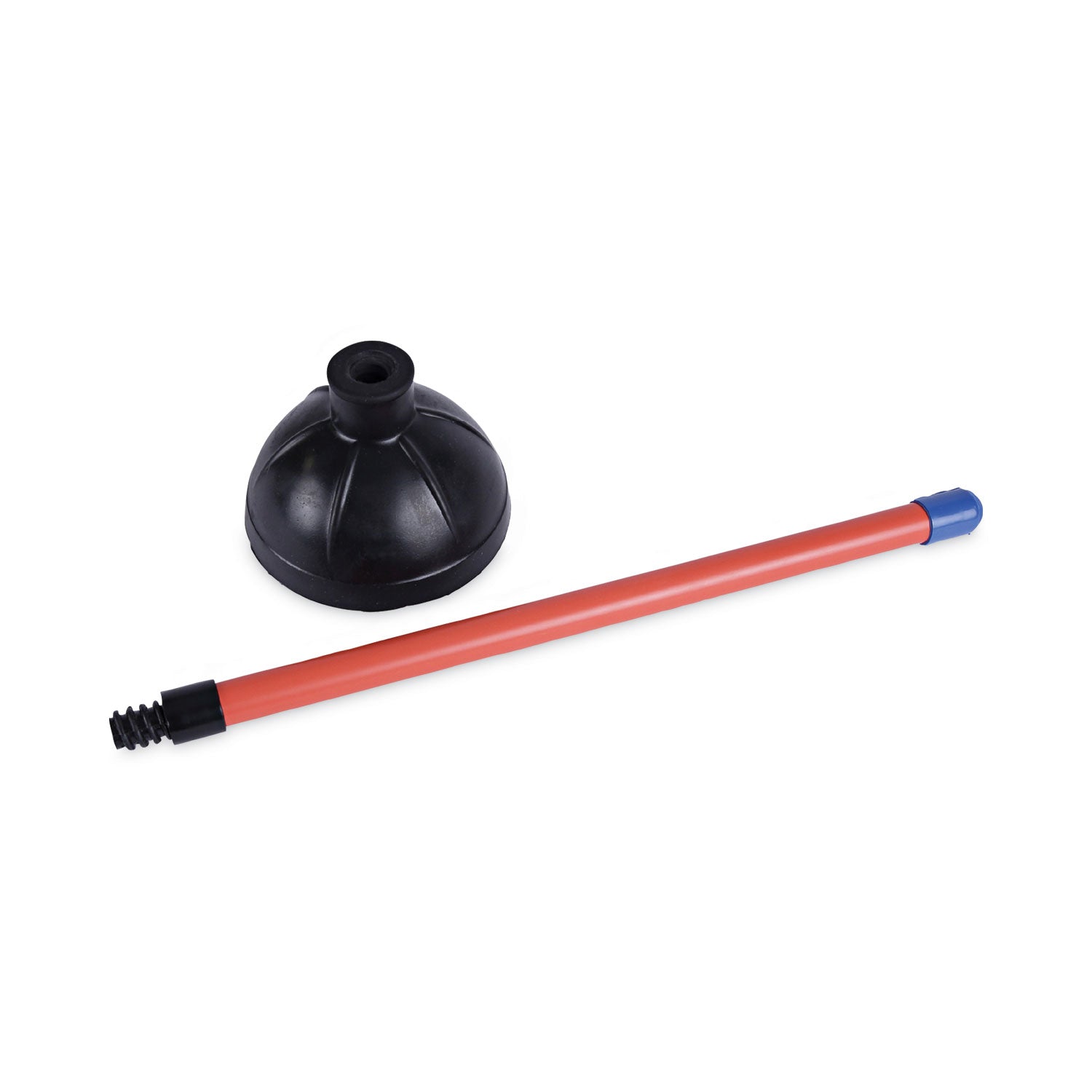 Toilet Plunger, 18" Plastic Handle, 5.63" dia, Red/Black, 6/Carton - 