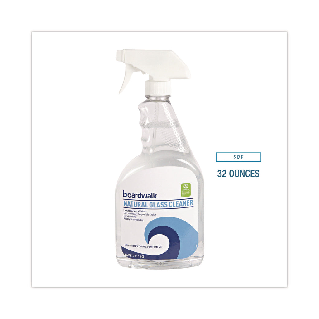 Natural Glass Cleaner, 32 oz Trigger Spray Bottle, 12/Carton