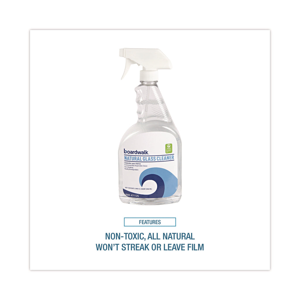 Natural Glass Cleaner, 32 oz Trigger Spray Bottle, 12/Carton