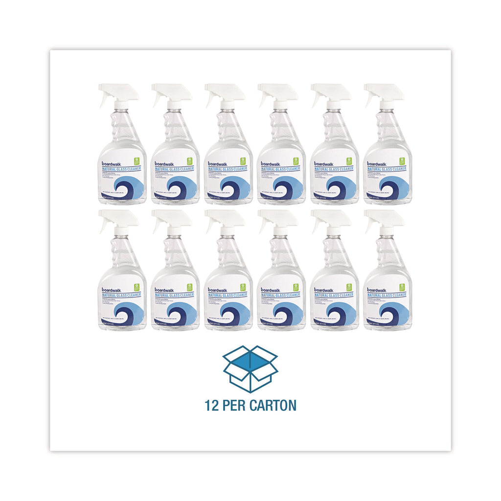 Natural Glass Cleaner, 32 oz Trigger Spray Bottle, 12/Carton
