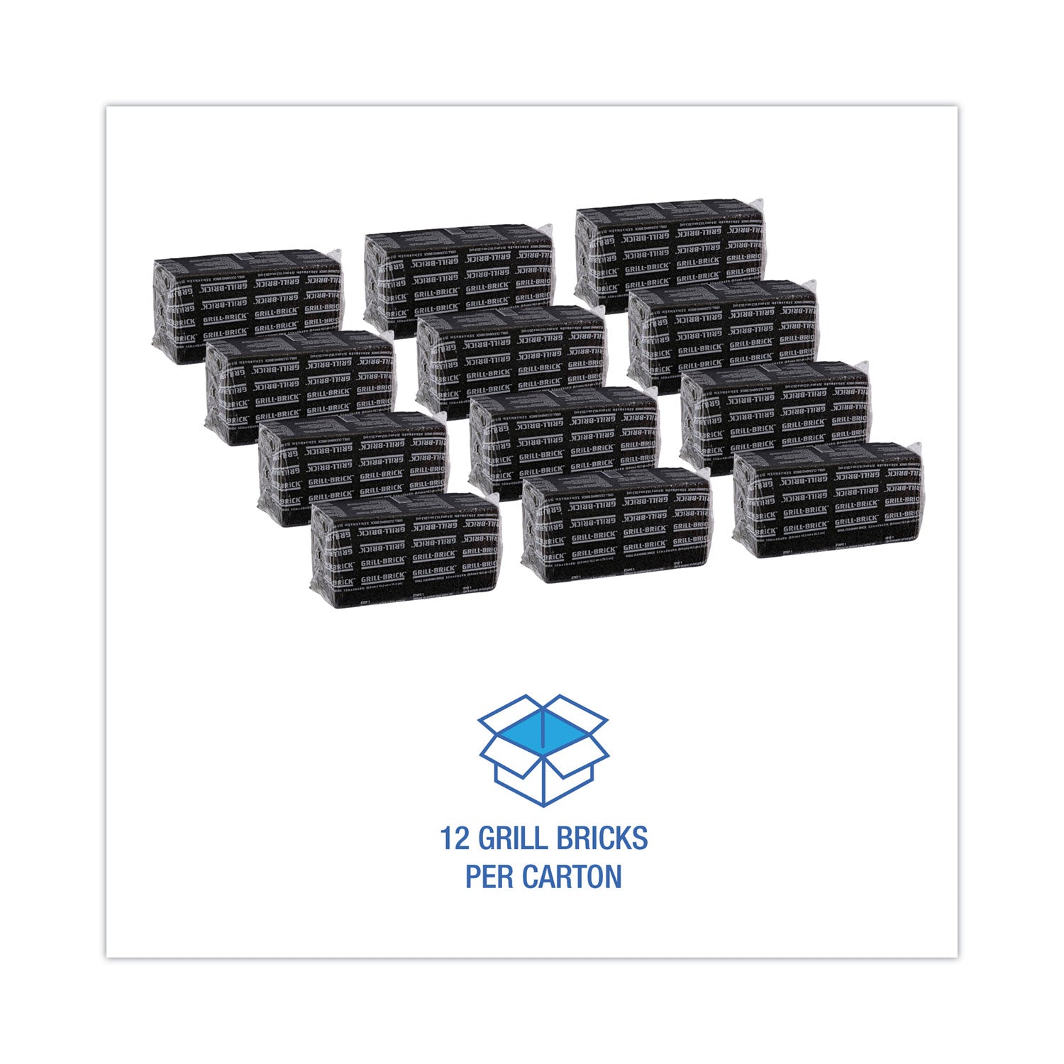 Grill Brick, 8 x 4, Black, 12/Carton - 