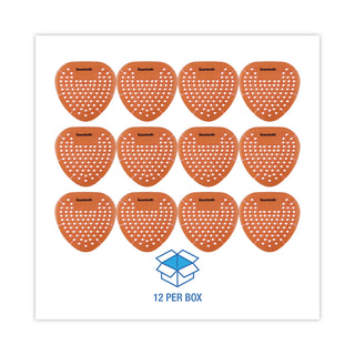 Gem Urinal Screens, Mango Scent, Orange, 12/Box - 