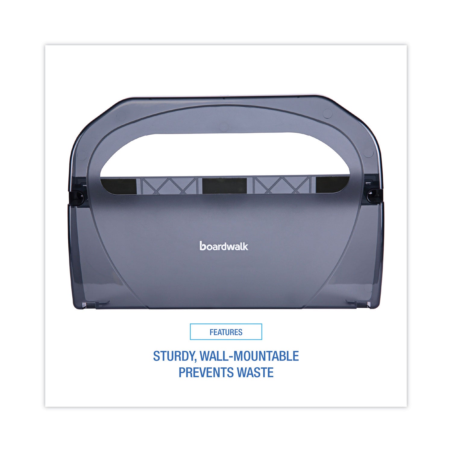 Toilet Seat Cover Dispenser, 17.25 x 3.13 x 11.75, Smoke Black