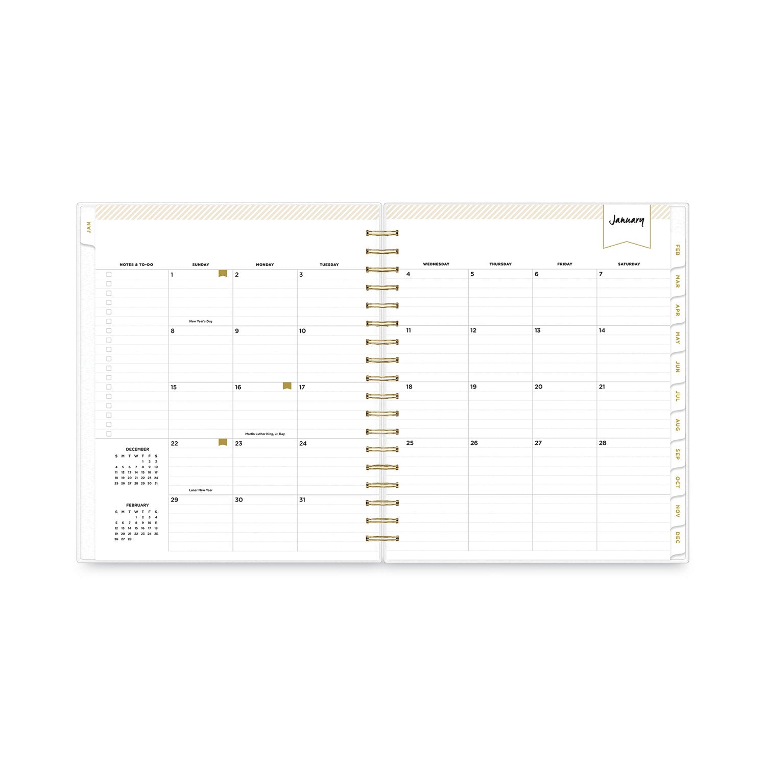 day-designer-daily-monthly-frosted-planner-rugby-stripe-artwork-10-x-8-black-white-cover-12-month-july-june-2023-2024_bls137885 - 5