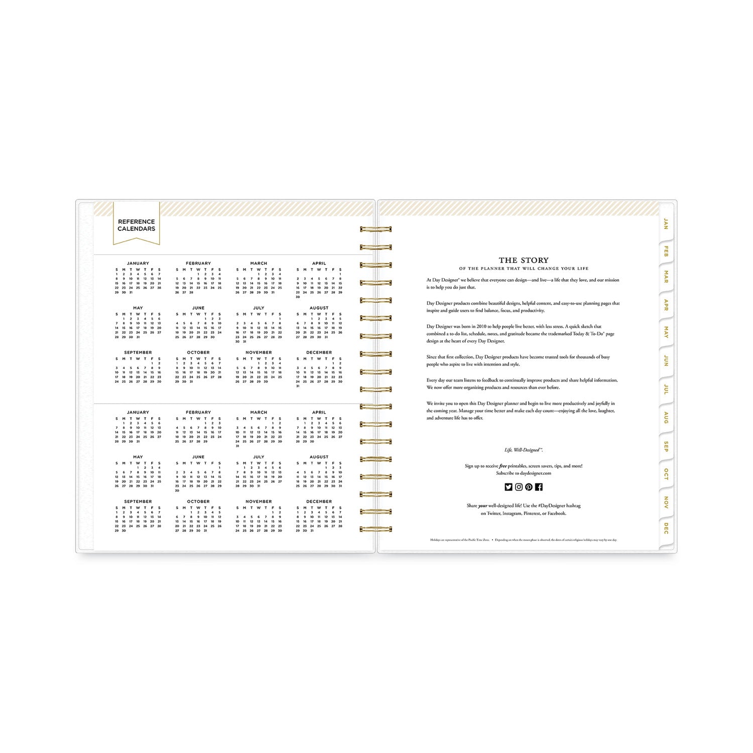 day-designer-daily-monthly-frosted-planner-rugby-stripe-artwork-10-x-8-black-white-cover-12-month-july-june-2023-2024_bls137885 - 3