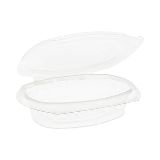 EarthChoice Recycled PET Hinged Container, 8 oz, 4.92 x 5.87 x 1.32, Clear, Plastic, 200/Carton