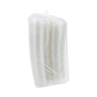 EarthChoice Recycled PET Hinged Container, 8 oz, 4.92 x 5.87 x 1.32, Clear, Plastic, 200/Carton