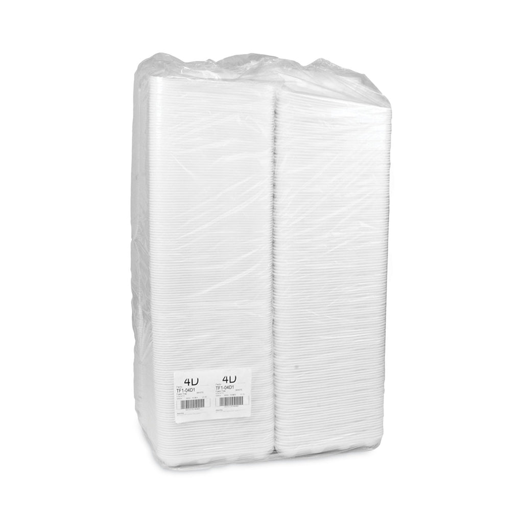 Meat Tray, #4D, 9.5 x 7 x 1.25, White, Foam, 500/Carton