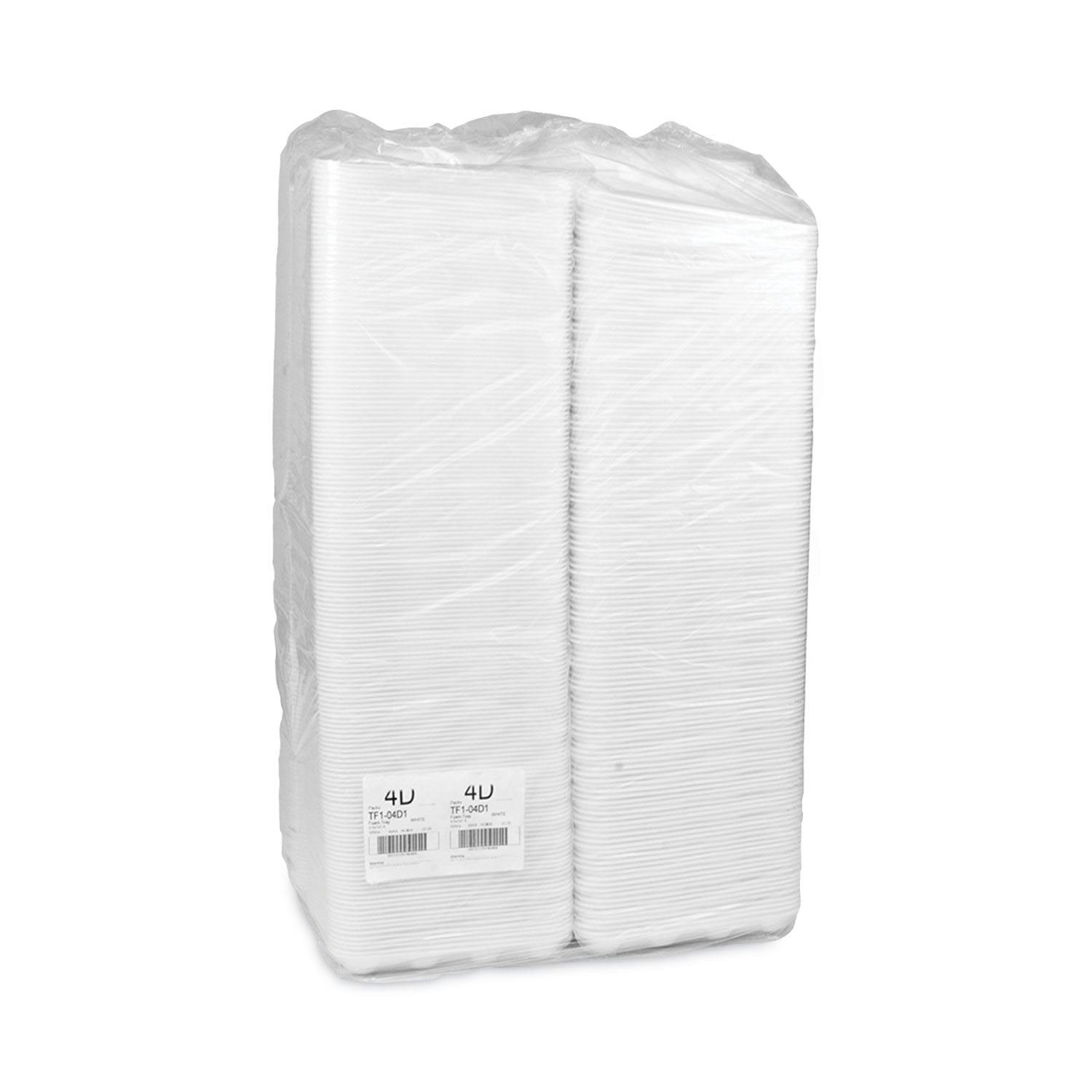 Meat Tray, #4D, 9.5 x 7 x 1.25, White, Foam, 500/Carton