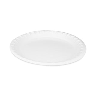 Placesetter Deluxe Laminated Foam Dinnerware, Plate, 10.25" dia, White, 540/Carton