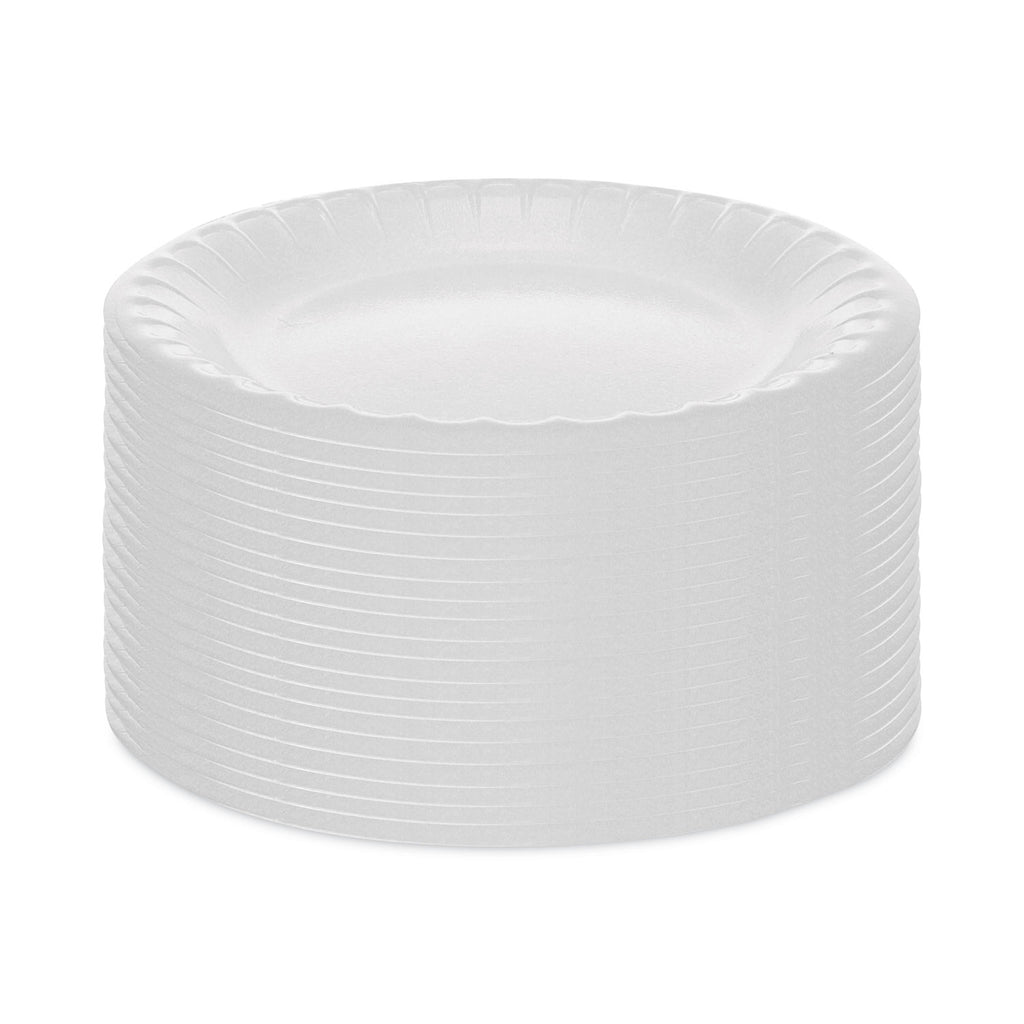 Placesetter Deluxe Laminated Foam Dinnerware, Plate, 6" dia, White, 1,000/Carton