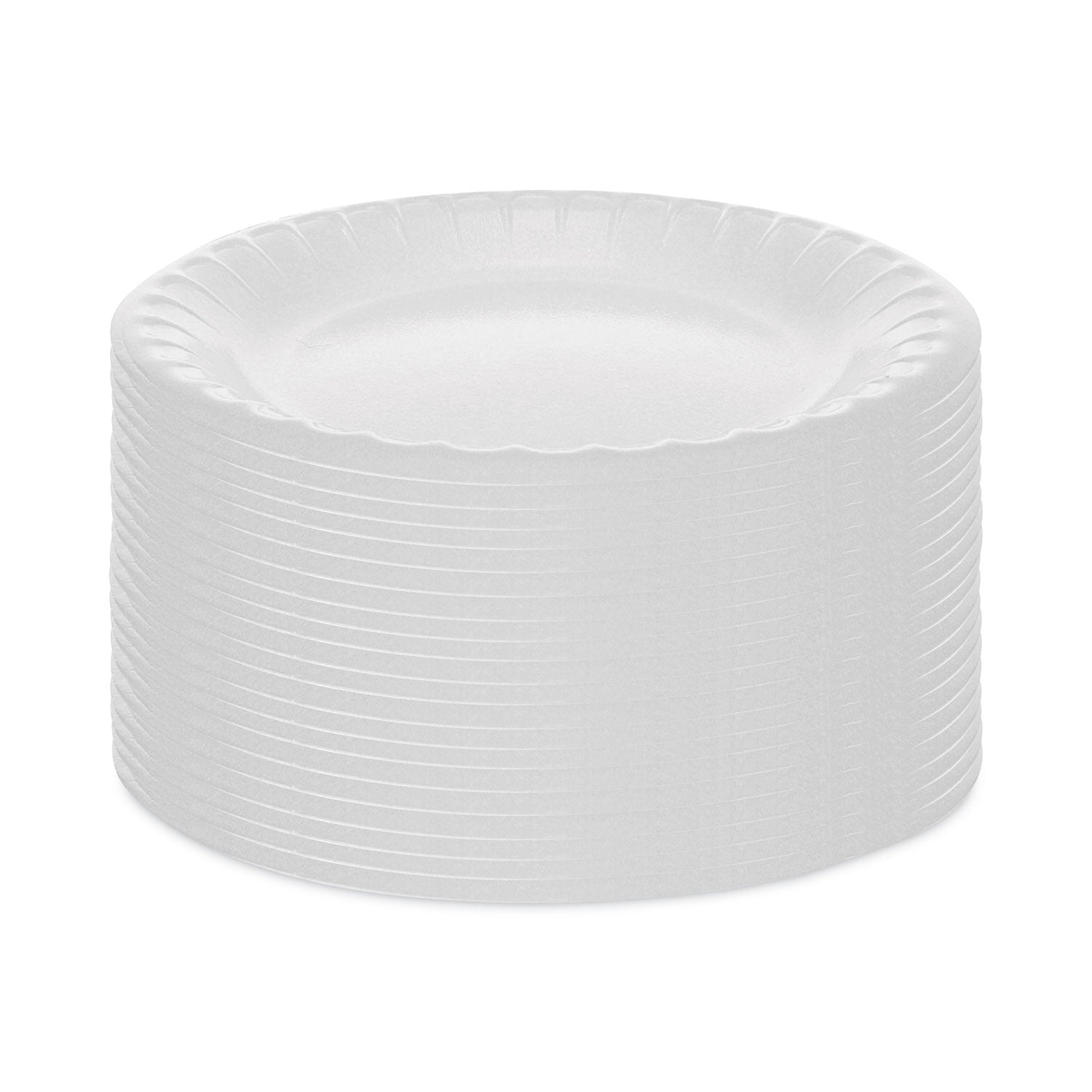 Placesetter Deluxe Laminated Foam Dinnerware, Plate, 6" dia, White, 1,000/Carton