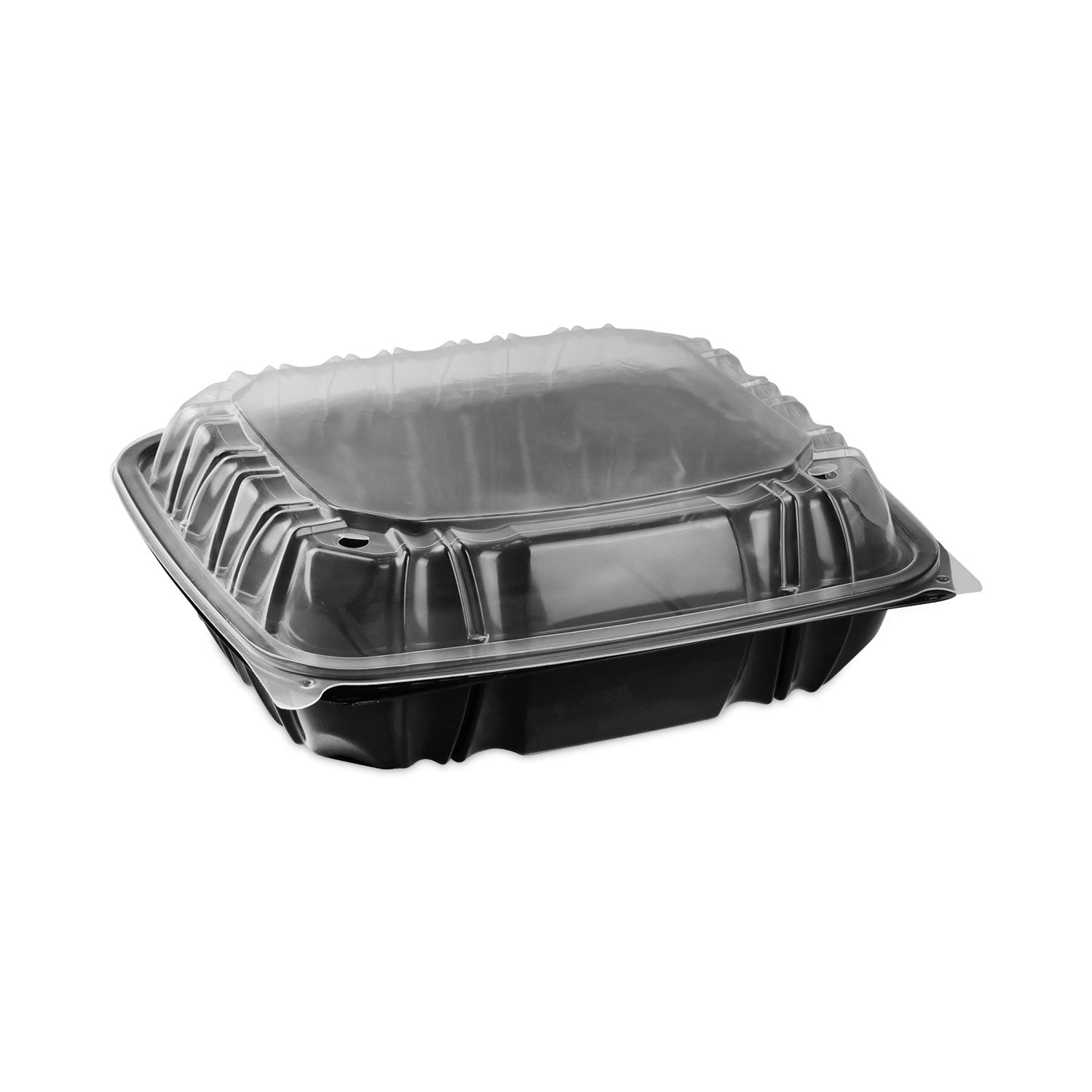 earthchoice-vented-dual-color-microwavable-hinged-lid-container-1-compartment-66oz-105x95x3-black-clear-plastic-132-ct_pctdc109100b000 - 1