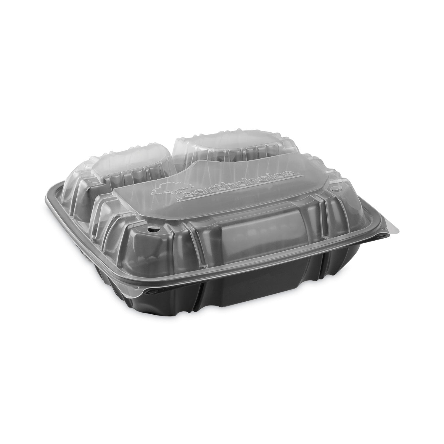 earthchoice-vented-dual-color-microwavable-hinged-lid-container-3-comp-base-lid-34-oz-105x95x3-blk-clr-plastic-132-ct_pctdc109330b000 - 1