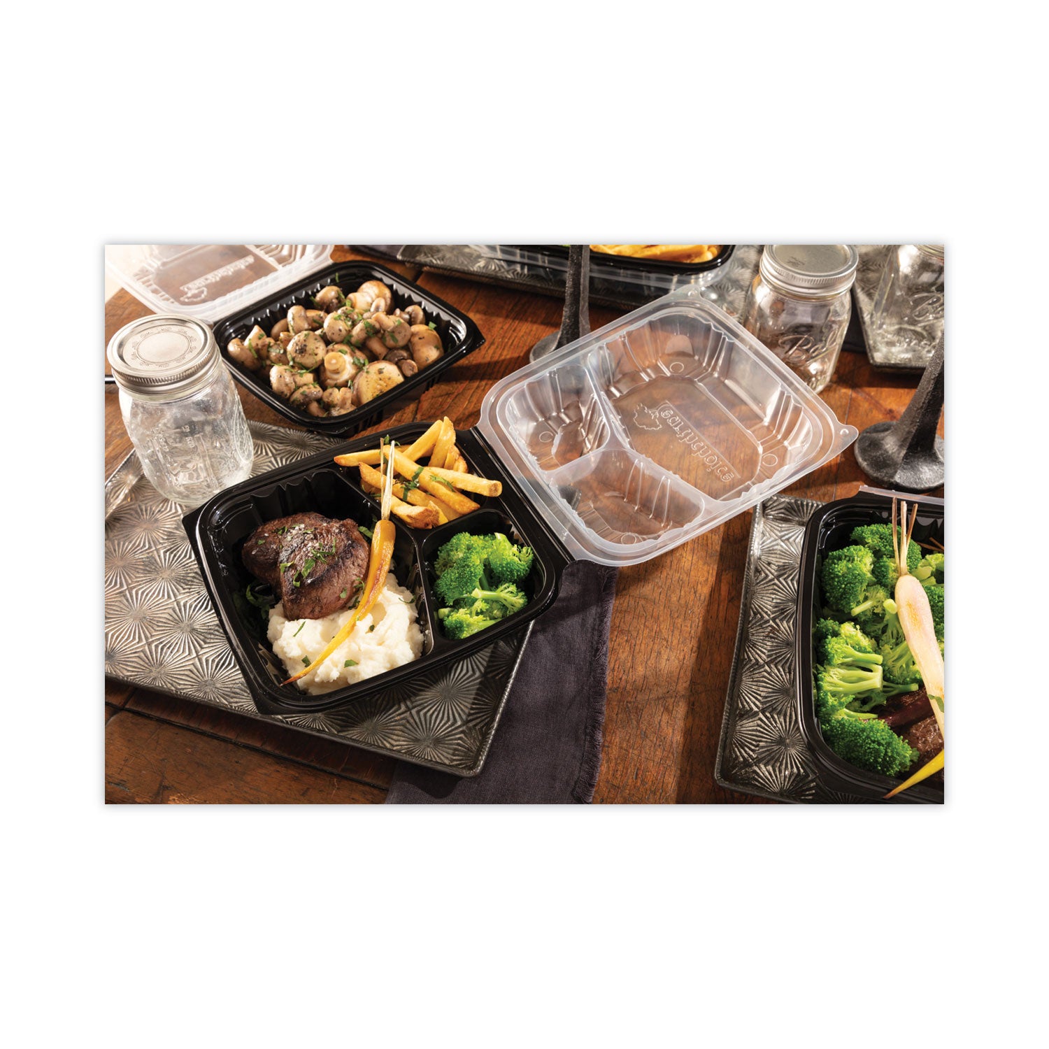 earthchoice-vented-dual-color-microwavable-hinged-lid-container-3-comp-base-lid-34-oz-105x95x3-blk-clr-plastic-132-ct_pctdc109330b000 - 6