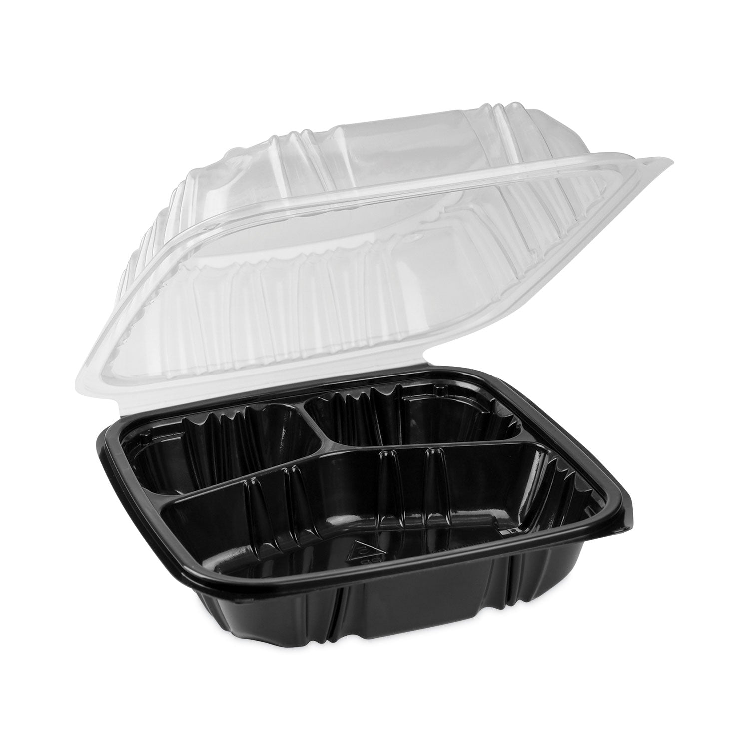 earthchoice-vented-dual-color-microwavable-hinged-lid-container-3-compartment-21oz-85x85x3-black-clear-plastic-150-ct_pctdc858310b000 - 2