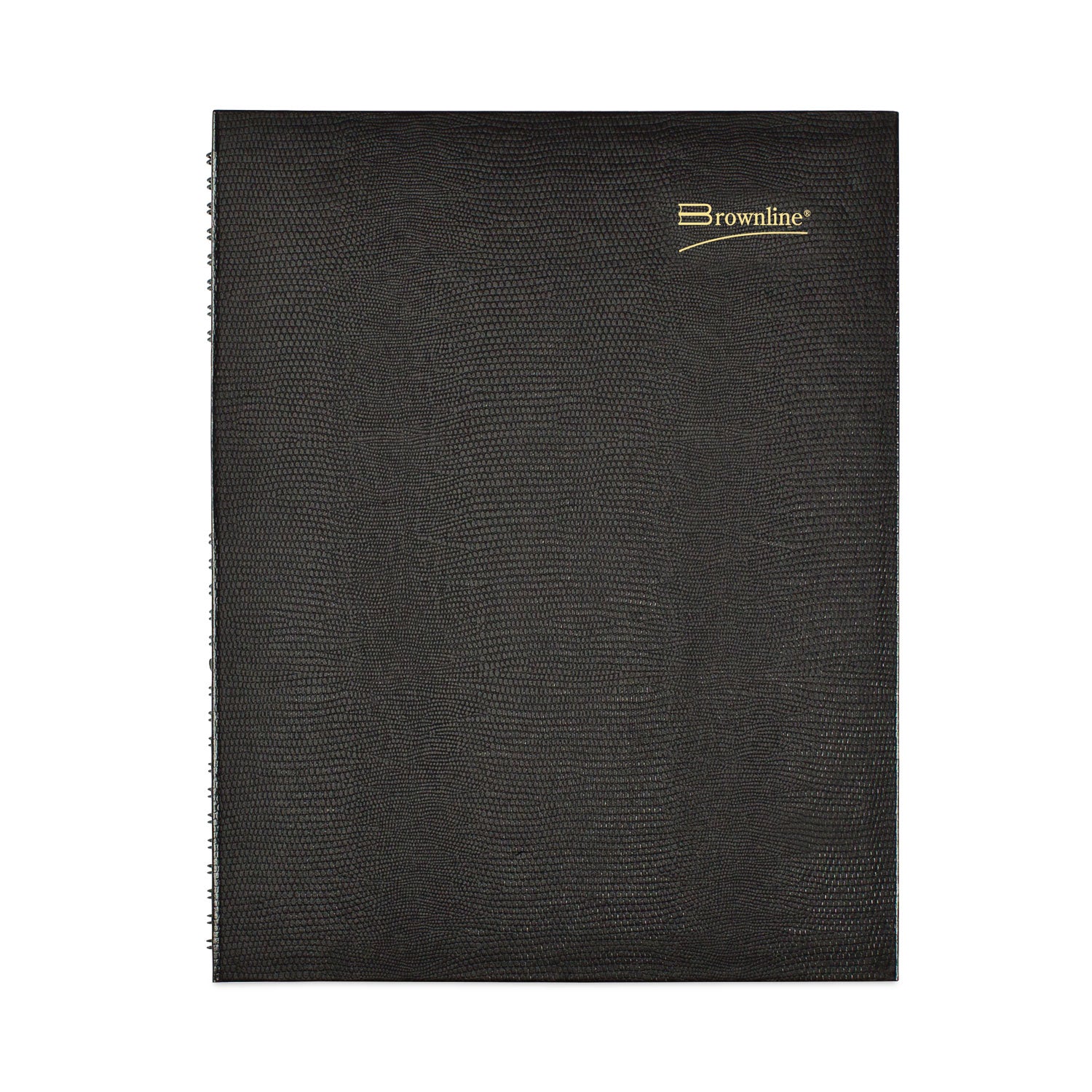 CoilPro Weekly Appointment Book in Columnar Format, 11 x 8.5, Black Lizard-Look Cover, 12-Month (Jan to Dec): 2024
