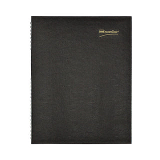 CoilPro Weekly Appointment Book in Columnar Format, 11 x 8.5, Black Lizard-Look Cover, 12-Month (Jan to Dec): 2024