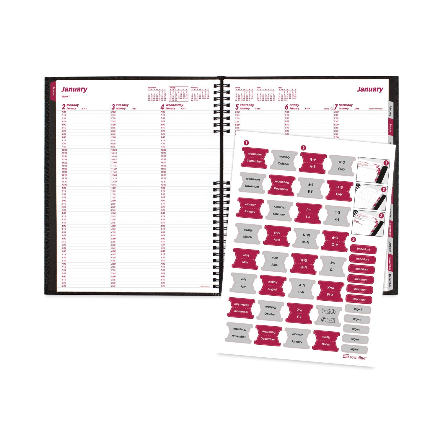 coilpro-weekly-appointment-book-in-columnar-format-11-x-85-black-lizard-look-cover-12-month-jan-to-dec-2024_redcb950cblk - 3