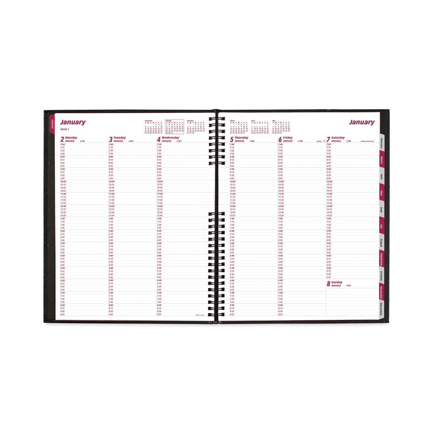 coilpro-weekly-appointment-book-in-columnar-format-11-x-85-black-lizard-look-cover-12-month-jan-to-dec-2024_redcb950cblk - 4