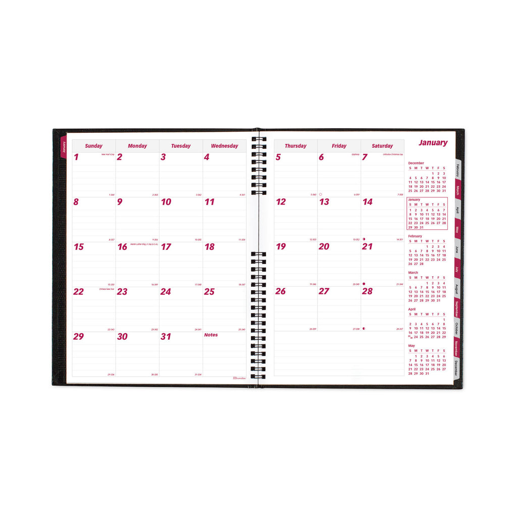 CoilPro 14-Month Ruled Monthly Planner, 11 x 8.5, Black Cover, 14-Month (Dec to Jan): 2023 to 2025