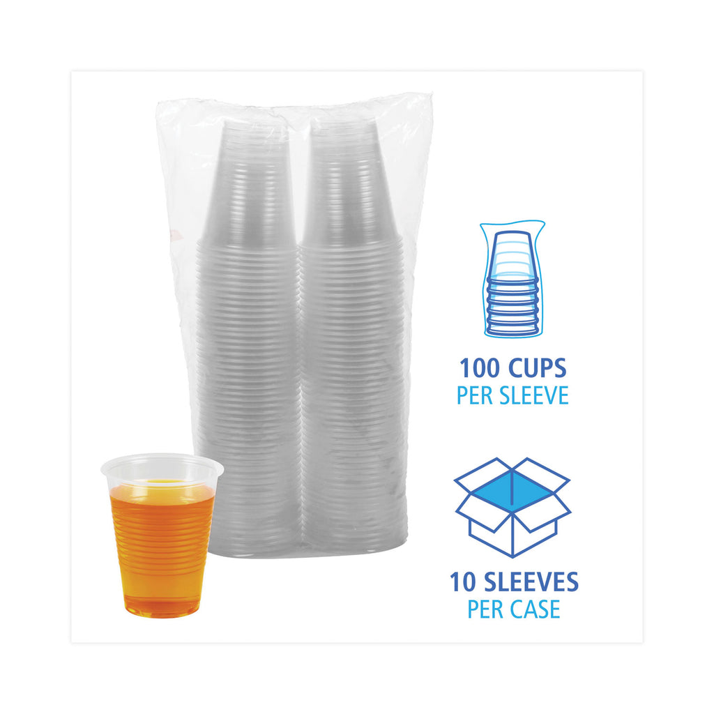 Translucent Plastic Cold Cups, 10 oz, Polypropylene, 100 Cups/Sleeve, 10 Sleeves/Carton