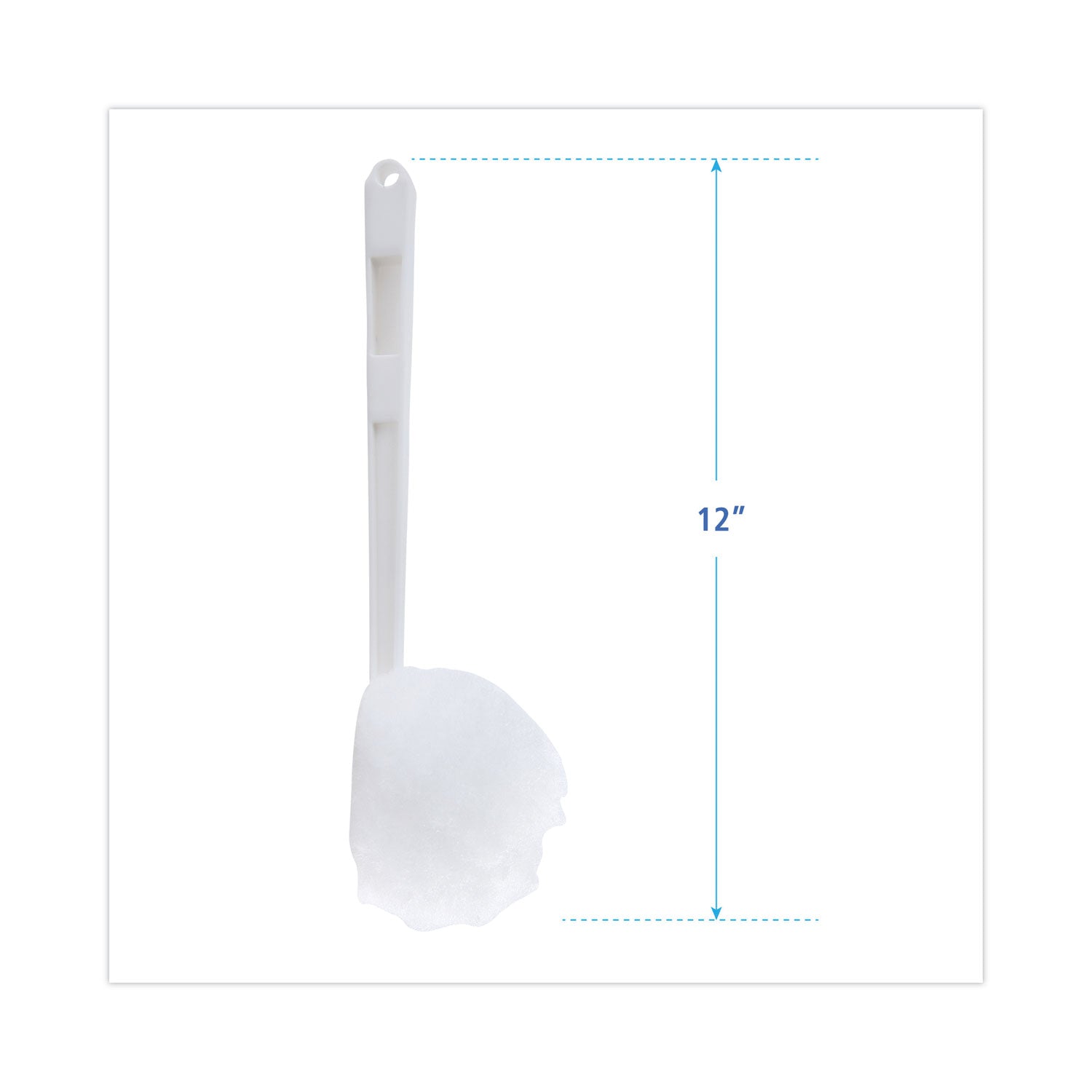 Toilet Bowl Mop, 12" Handle, White - 