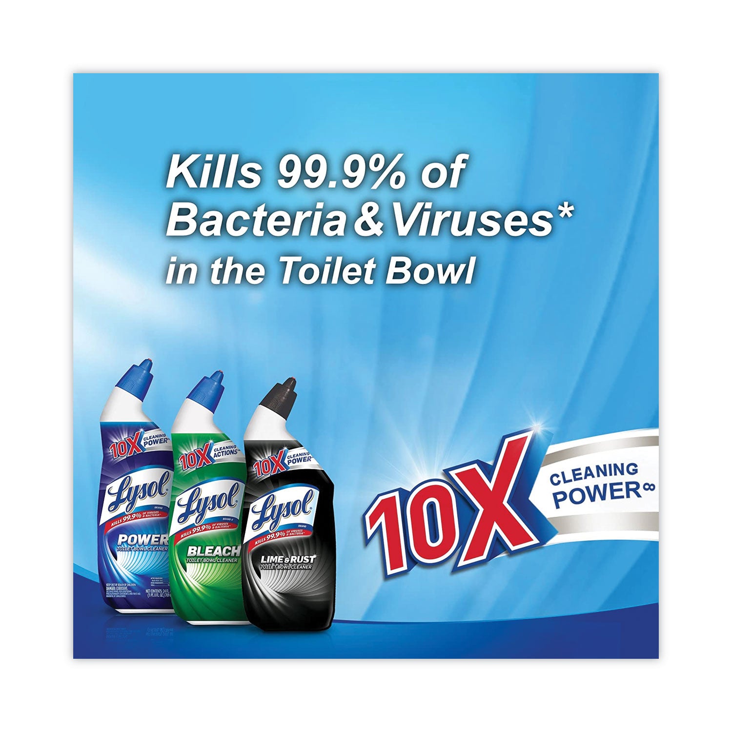Disinfectant Toilet Bowl Cleaner with Bleach, 24 oz, 2/Pack