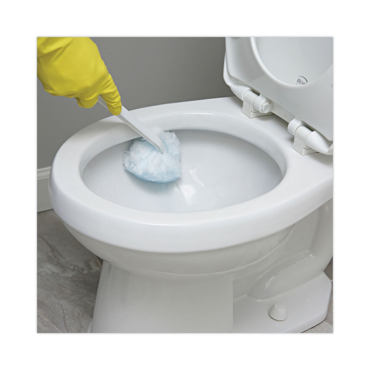 Toilet Bowl Mop, 12" Handle, White - 