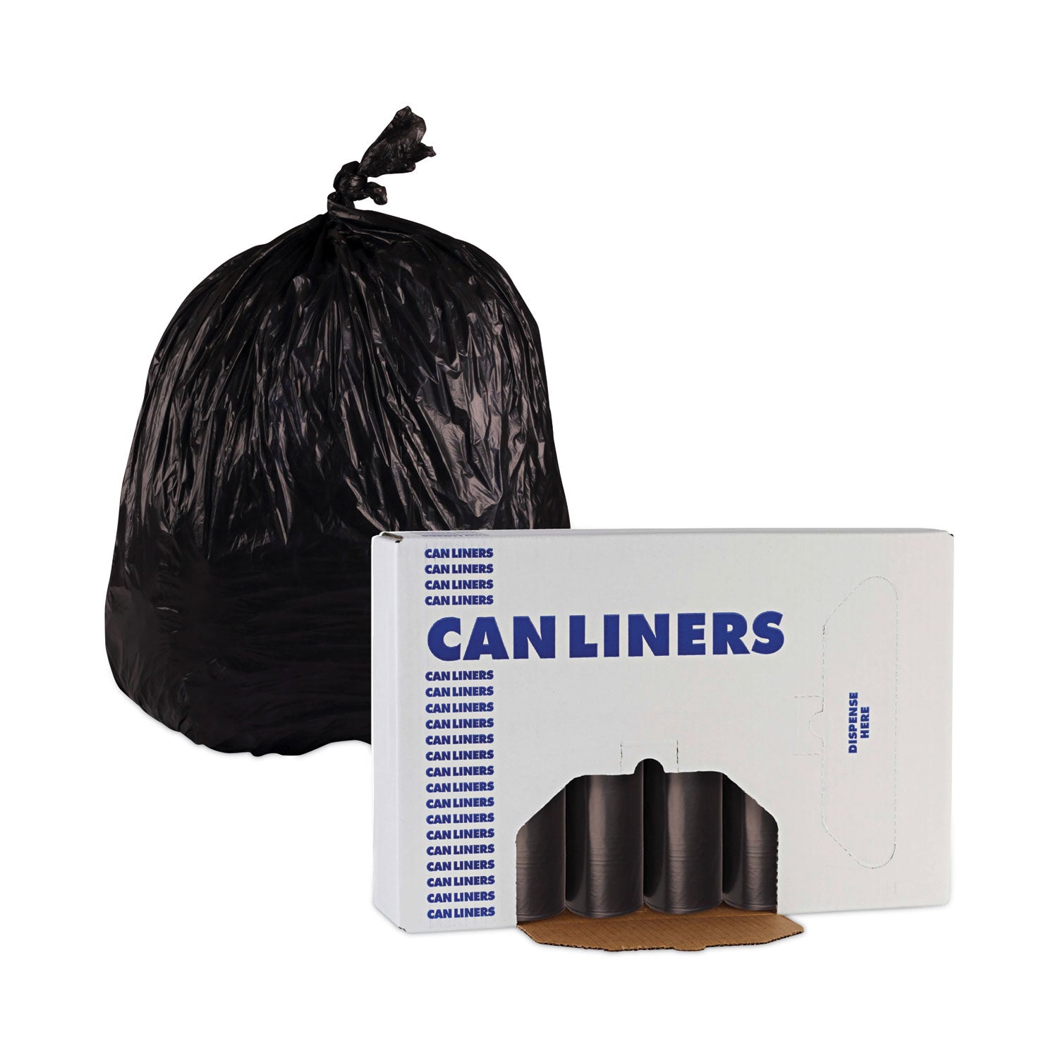 high-density-can-liners-45-gal-19-mic-40-x-46-black-25-bags-roll-6-rolls-carton_bwk404622blk - 6