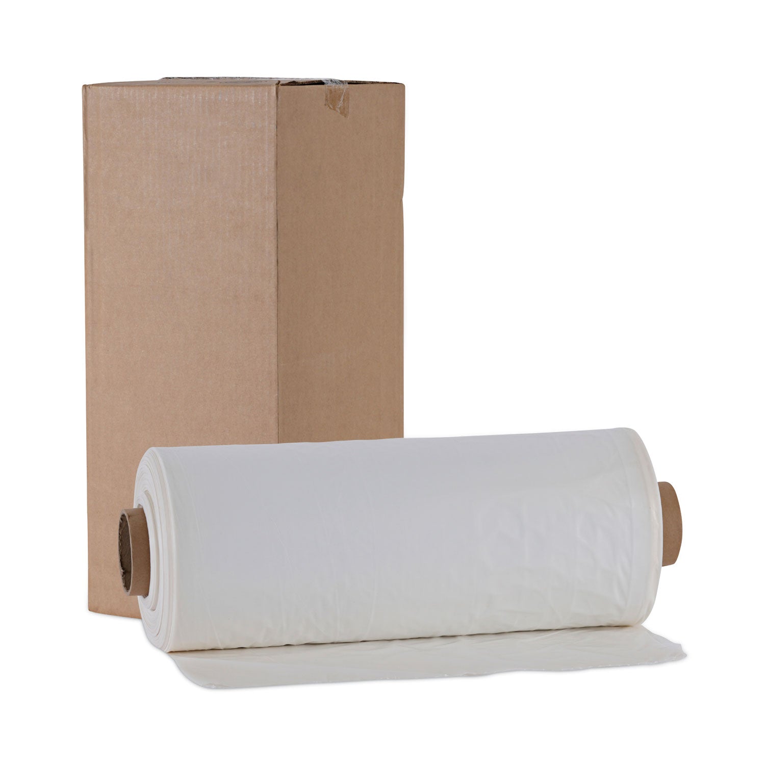 Industrial Drum Liners Rolls, 60 gal, 1.8 mil, 38 x 63, Clear, 1 Roll of 75 Bags