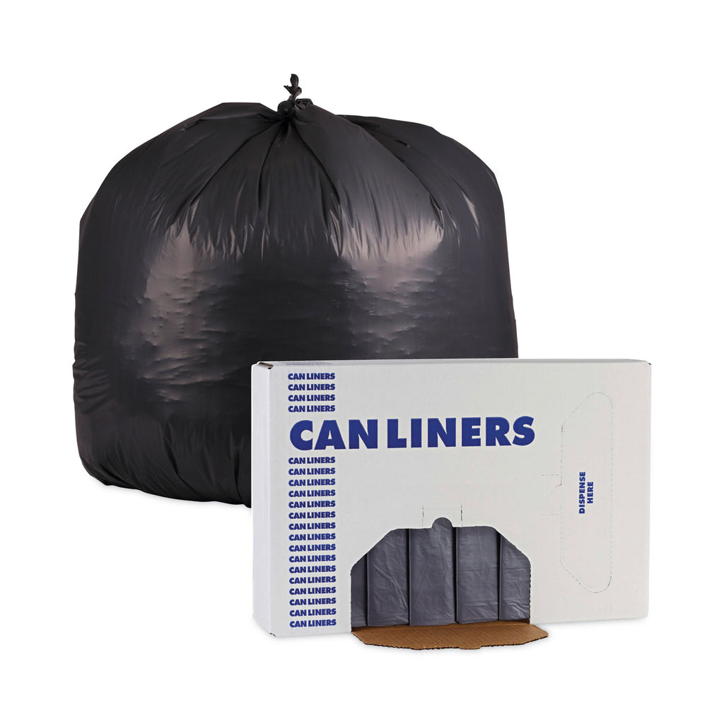 Linear Low Density Industrial Can Liners, 60 gal, 1.3 mil, 38 x 58, Gray, 100/Carton