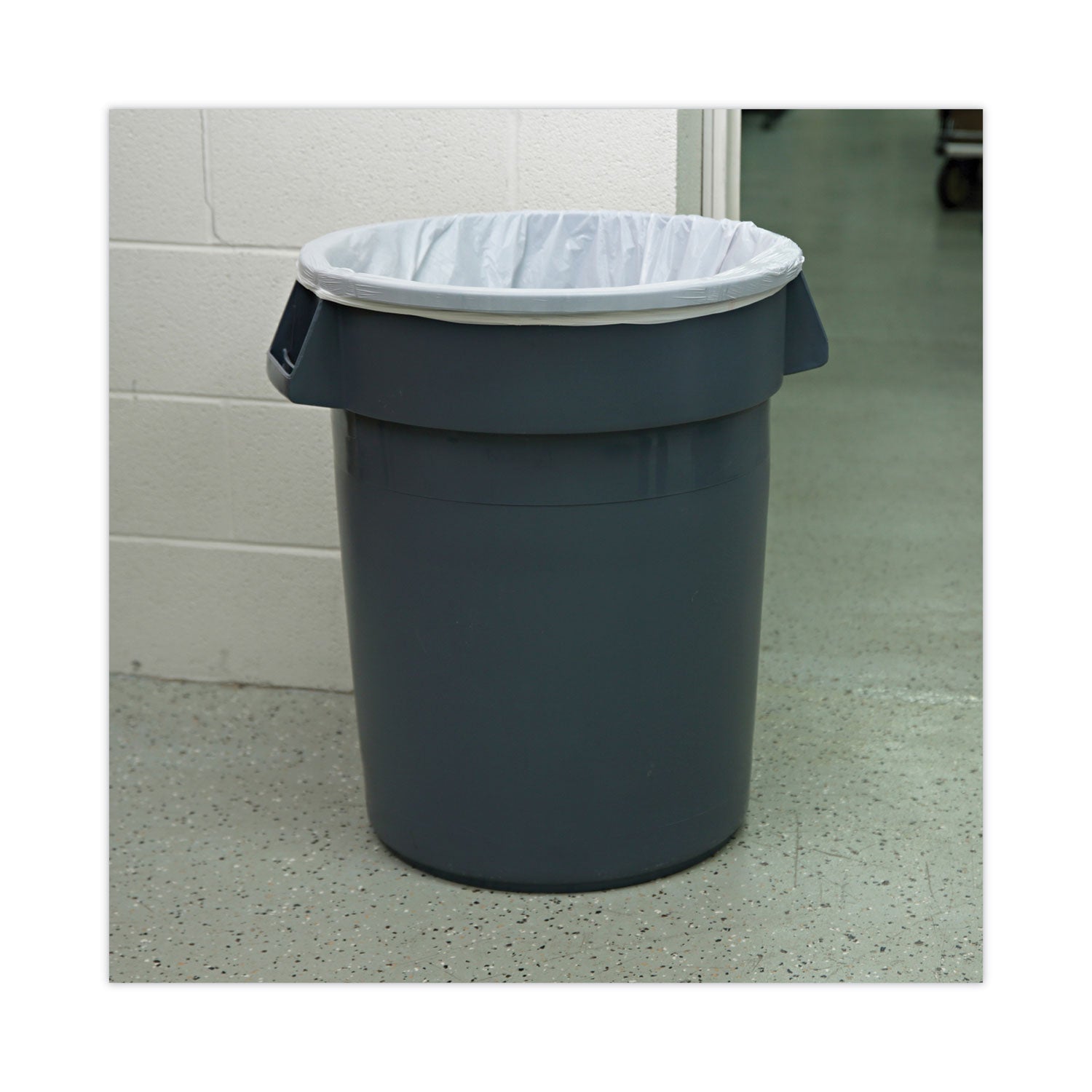 High Density Industrial Can Liners Coreless Rolls, 33 gal, 16 mic, 33 x 40, Natural, 25 Bags/Roll, 10 Rolls/Carton