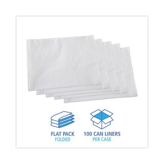 Linear Low Density Industrial Can Liners, 60 gal, 0.7 mil, 38 x 58, White, 100/Carton