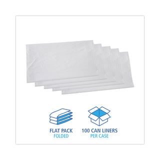 Linear Low Density Industrial Can Liners, 45 gal, 0.9 mil, 40 x 46, White, 100/Carton