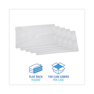 Linear Low Density Industrial Can Liners, 56 gal, 0.9 mil, 43 x 47, White, 100/Carton