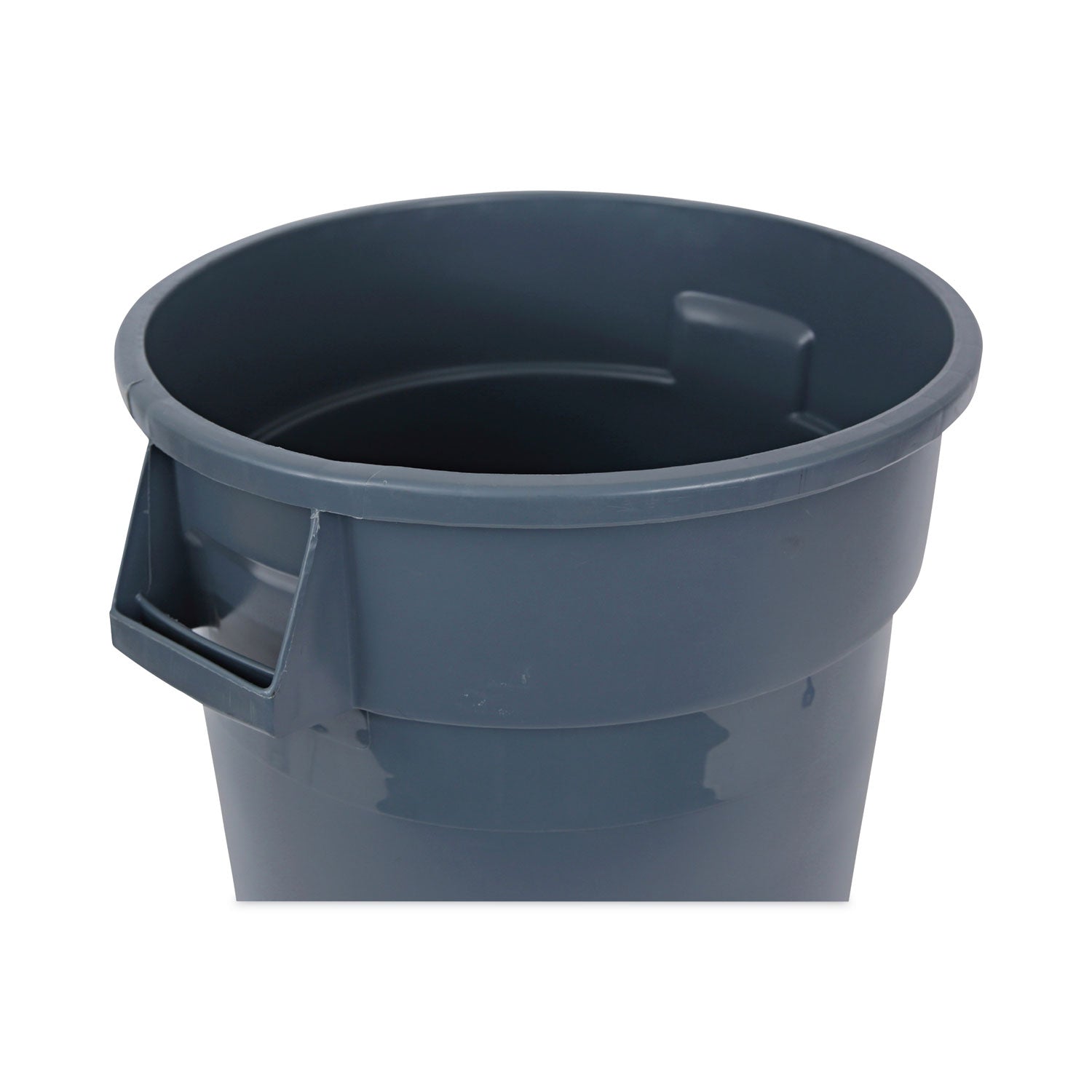 Round Waste Receptacle, 32 gal, Linear-Low-Density Polyethylene, Gray - 