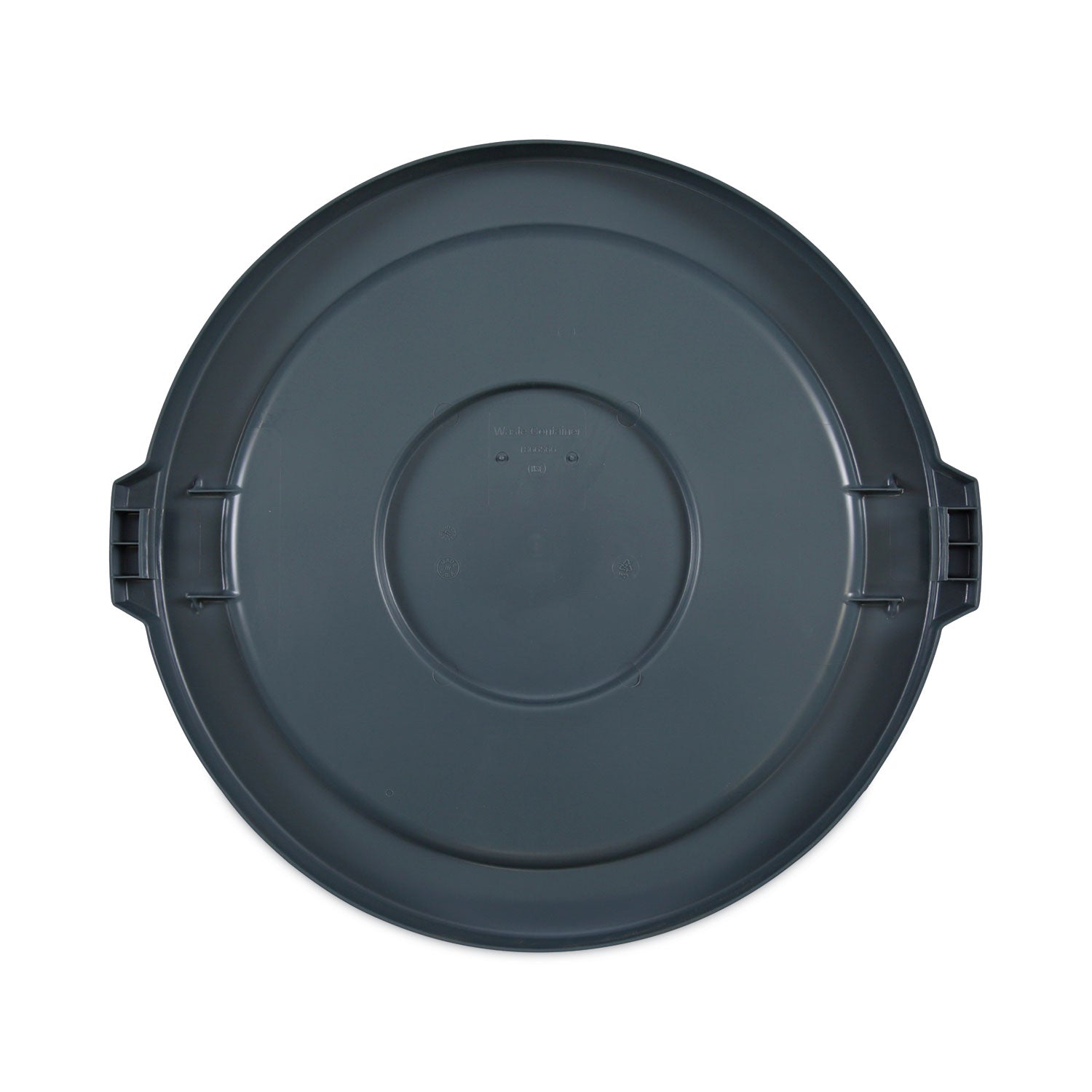 Lids for 32 gal Waste Receptacle, Flat-Top, Round, Plastic, Gray