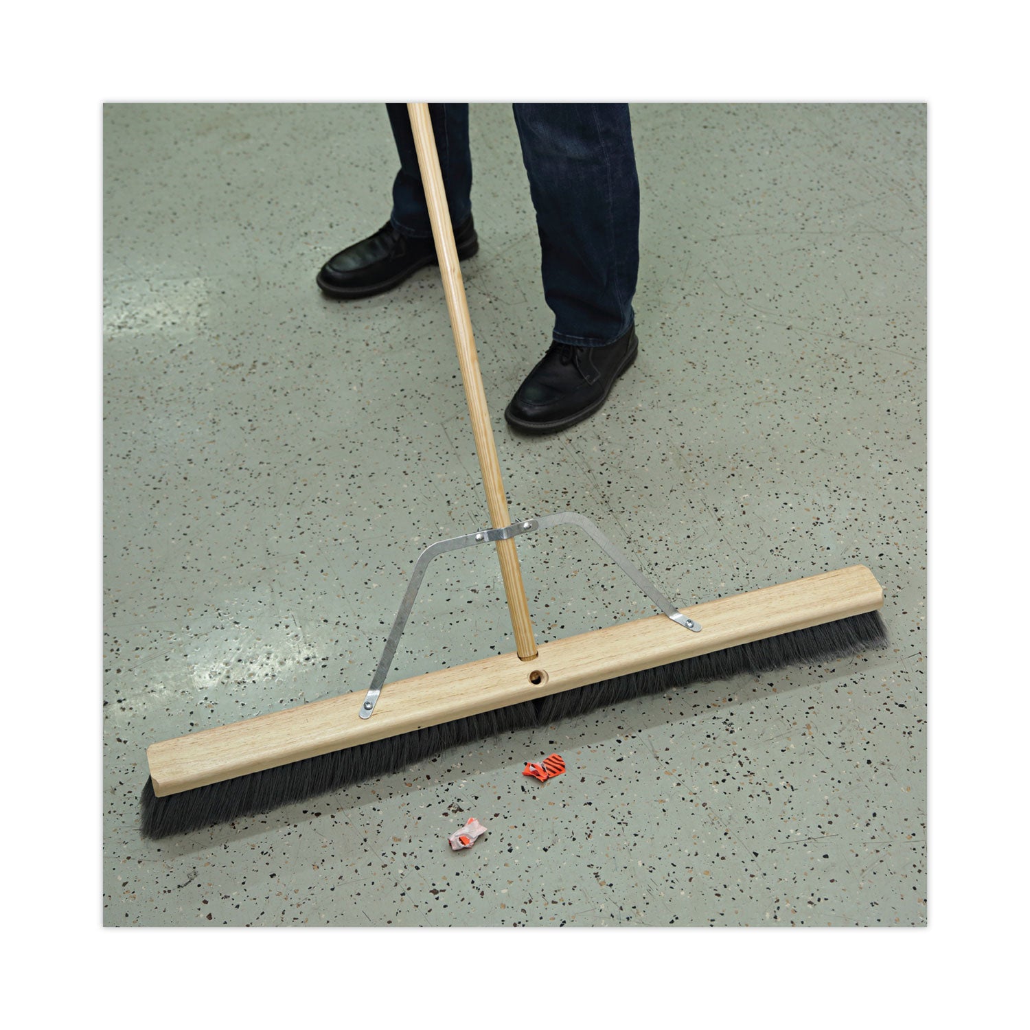 Metal Handle Braces, Large, Fits 24" to 48" Floor Sweeps, 0.5 x 17 x 12
