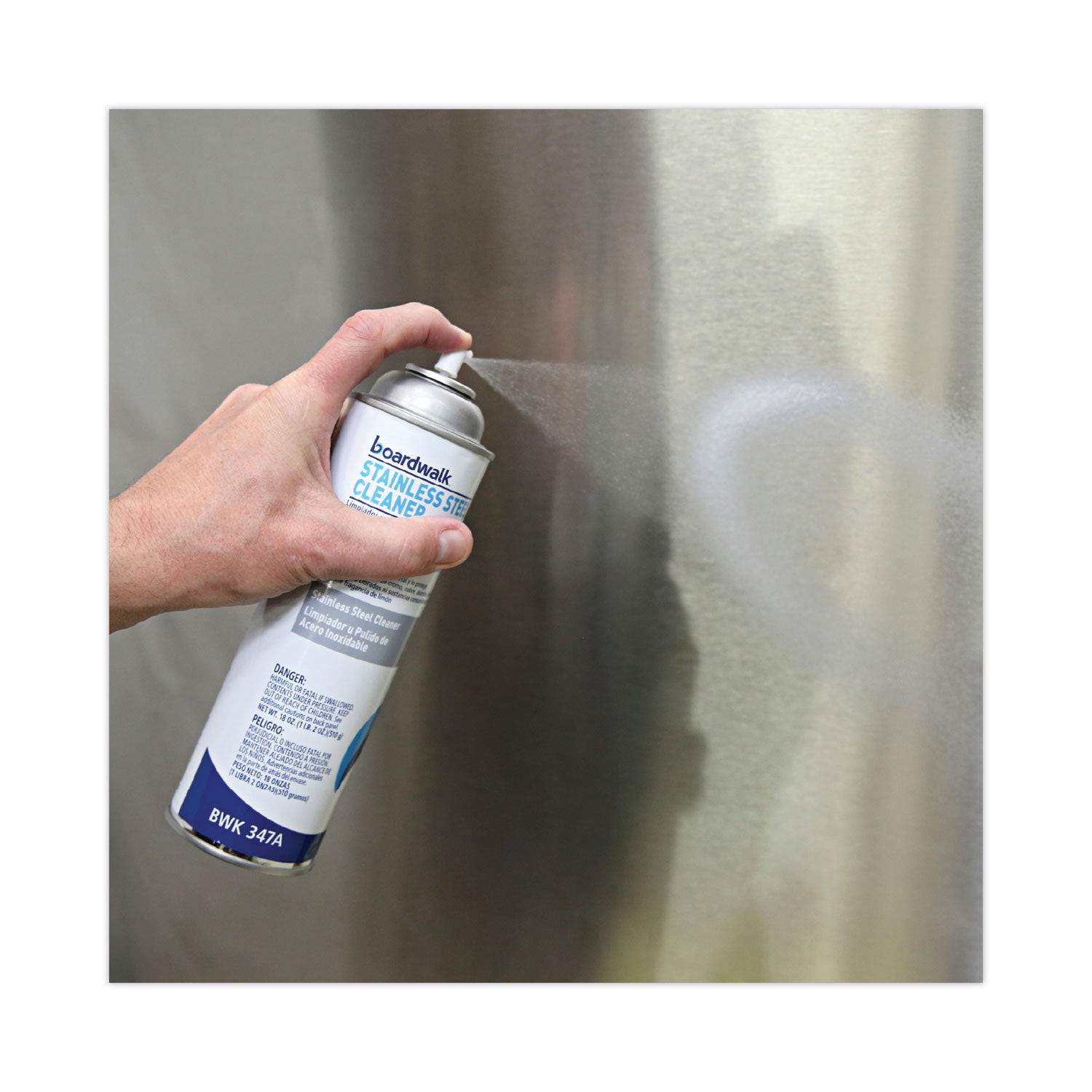 Stainless Steel Cleaner and Polish, Lemon, 18 oz Aerosol Spray, 12/Carton