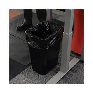 Low-Density Waste Can Liners, 16 gal, 1 mil, 24 x 32, Black, 10 Bags/Roll, 15 Rolls/Carton