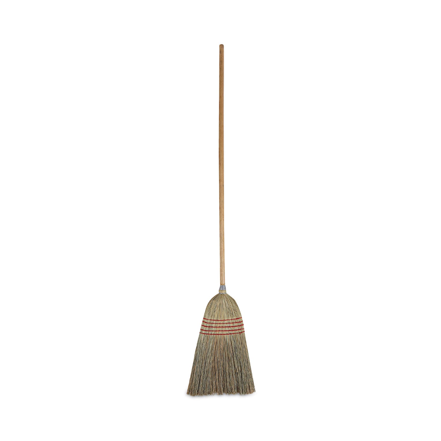 Parlor Broom, Corn Fiber Bristles, 55" Overall Length, Natural, 12/Carton - 