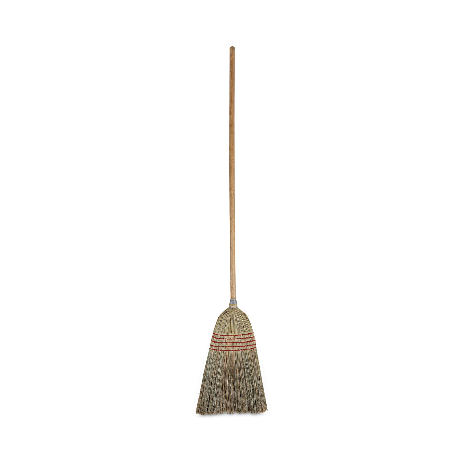 Parlor Broom, Corn Fiber Bristles, 55" Overall Length, Natural - 