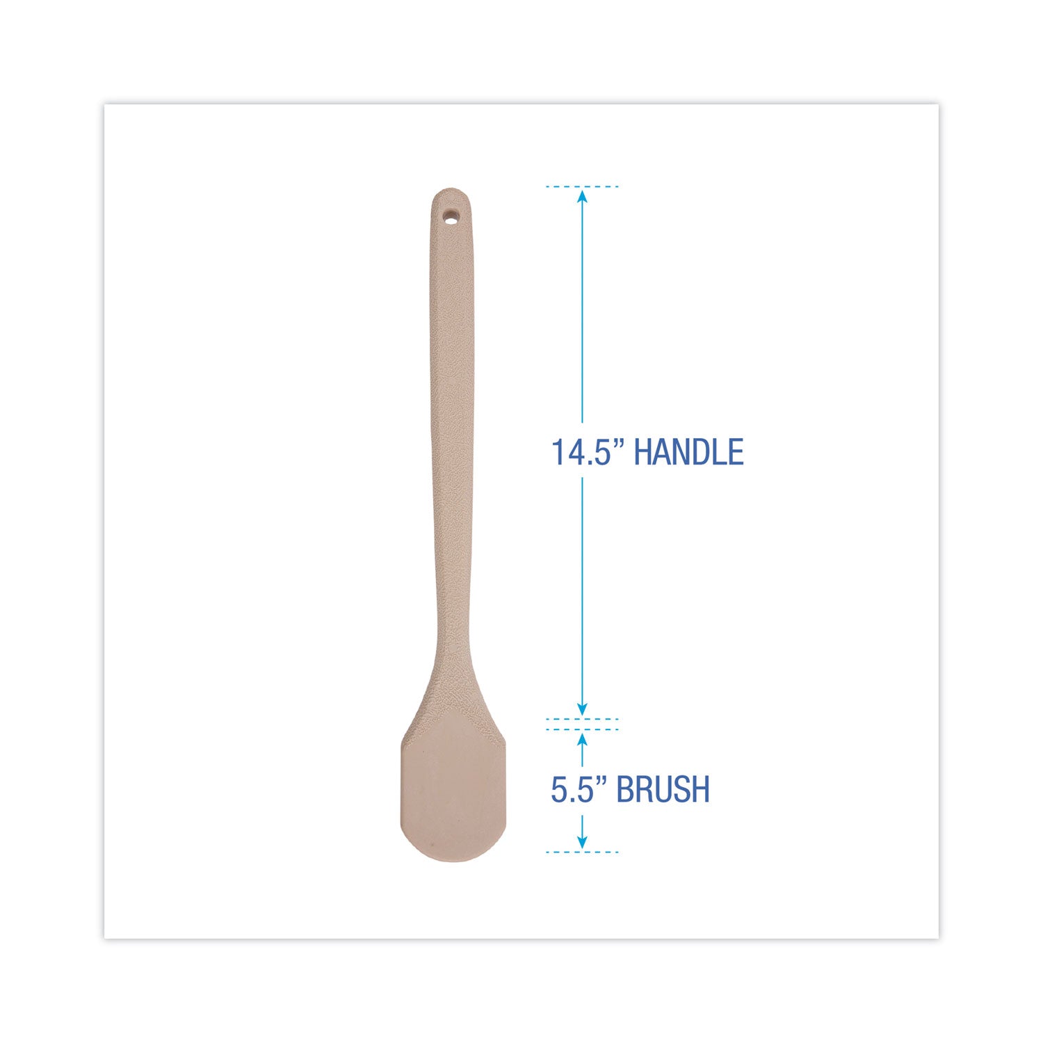 Utility Brush, Cream Nylon Bristles, 5.5" Brush, 14.5" Tan Plastic Handle - 