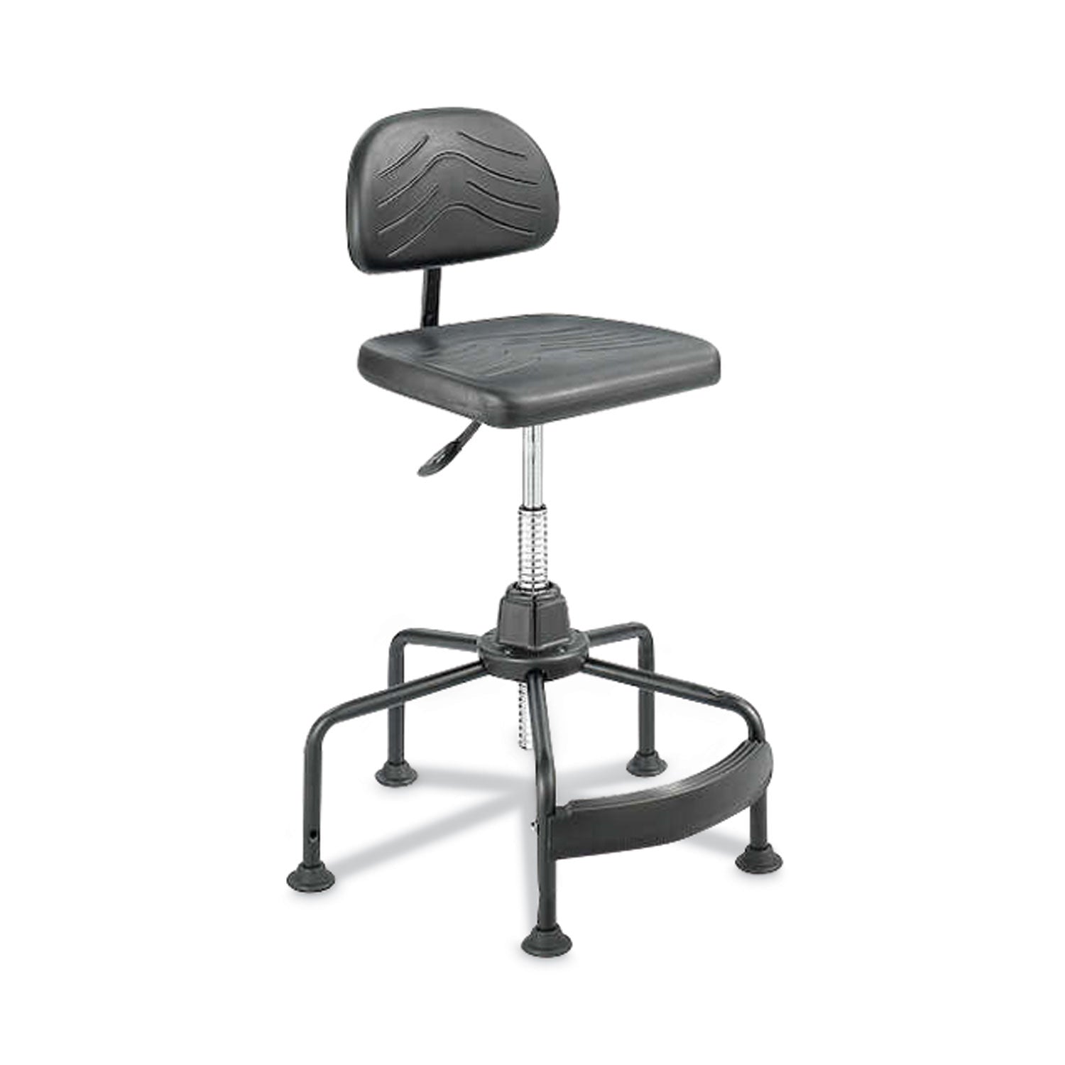 Task Master Economy Industrial Chair, Supports Up to 250 lb, 17" to 35" Seat Height, Black - 