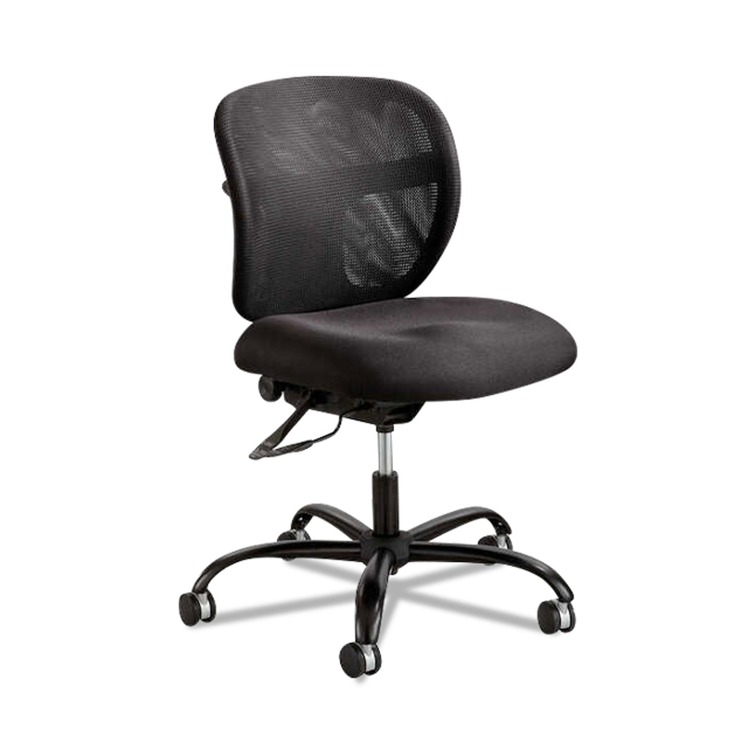 Vue Intensive-Use Mesh Task Chair, Supports Up to 500 lb, 18.5" to 21" Seat Height, Black Vinyl Seat/Back, Black Base - 